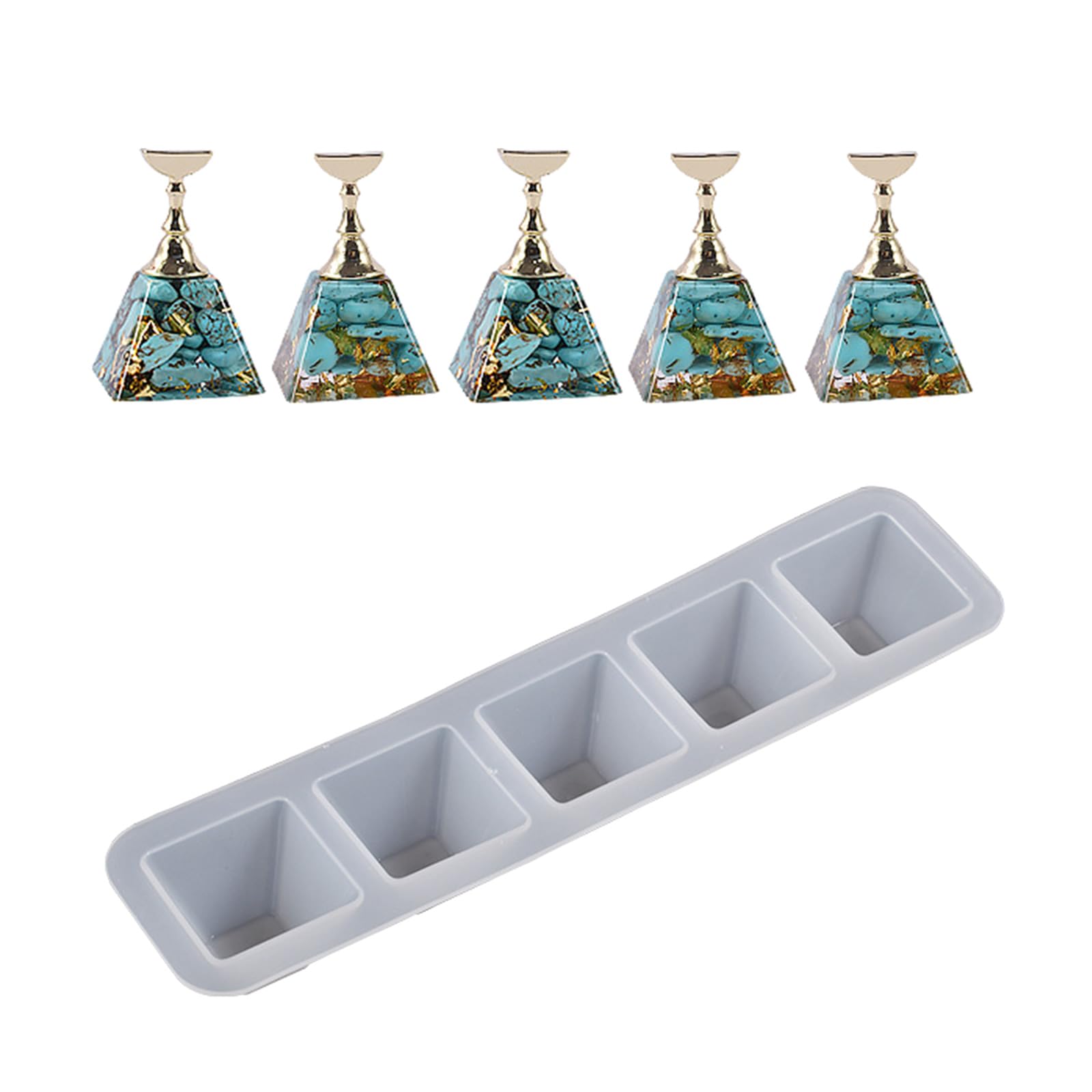 Szydd Clear Fake Nails Tips Practice Holder Resin Mold For Press On Nails,Crystal Epoxy Mold Display Stand Silicone Mold
