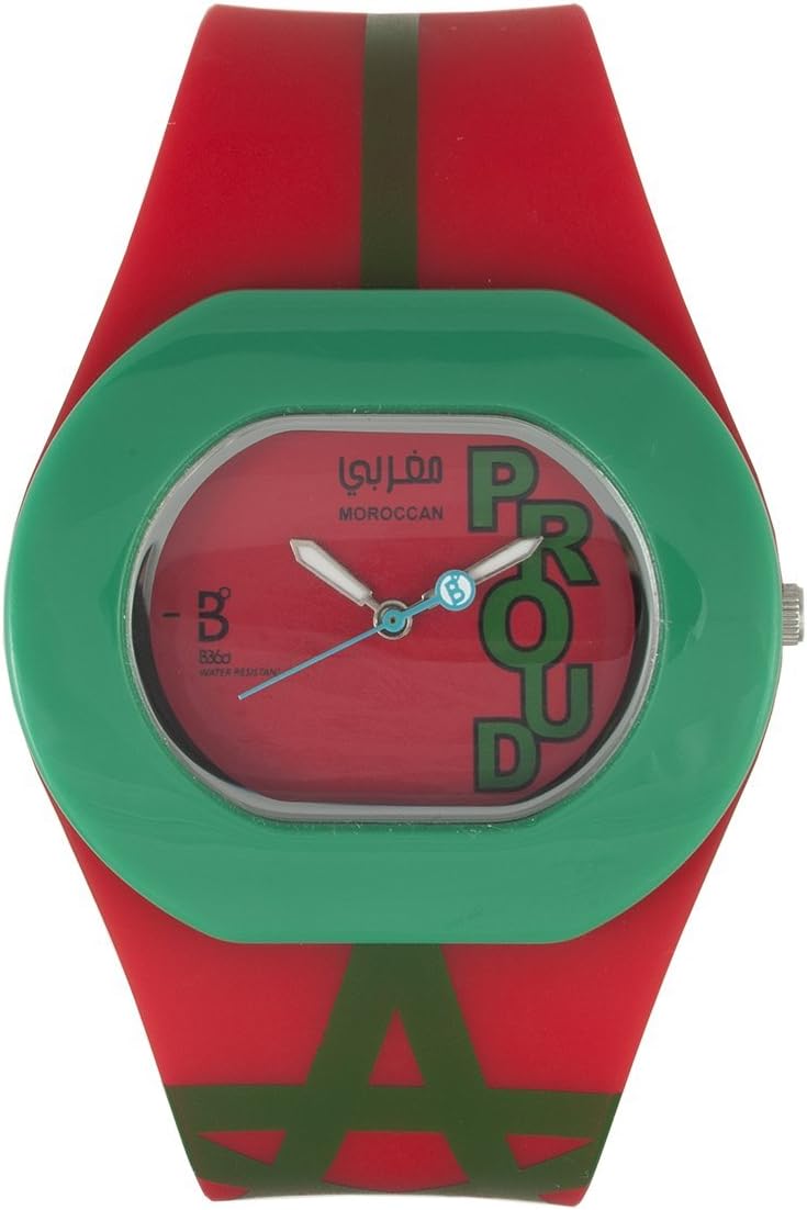 B Proud Morrocan – Unisex Watch – Quartz – Analogue – Luminous Hands – Multicoloured Silicone Strap