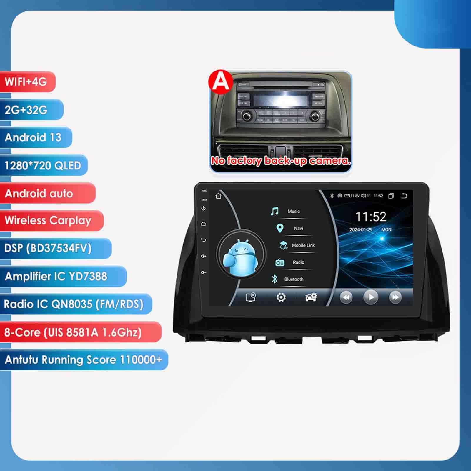 Amazon.co.jp: ASHOIH 互換品 Android カーステレオ マツダ CX-5 2012