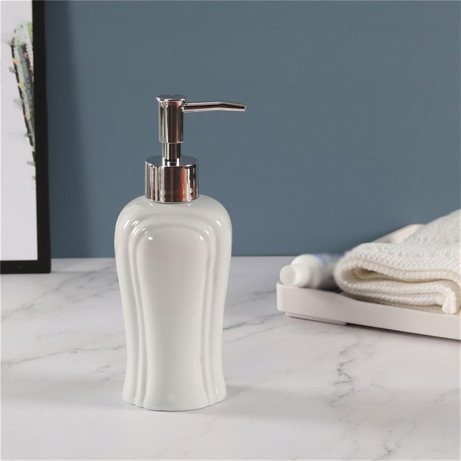 Kitchen Soap Dispenser Soap Pumps 360ML Hotel Bathroom Shampoo Shower Gel Bottle Press Type Ceramic Soap Dispenser Multifunctional Lotion Bottle Soap and Lotion Dispenser Set Soap Dispenser for Bathro