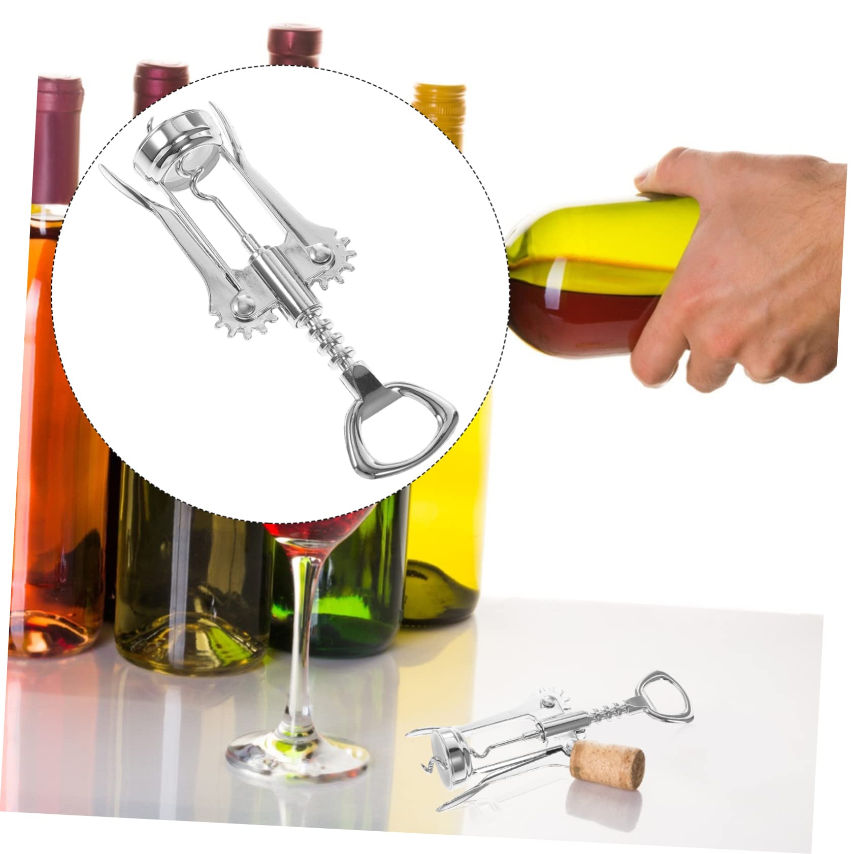 OFFSCH Manual Wine Opener Lightweight 2-in-1 Bottle Opener Corkscrew for Home Party