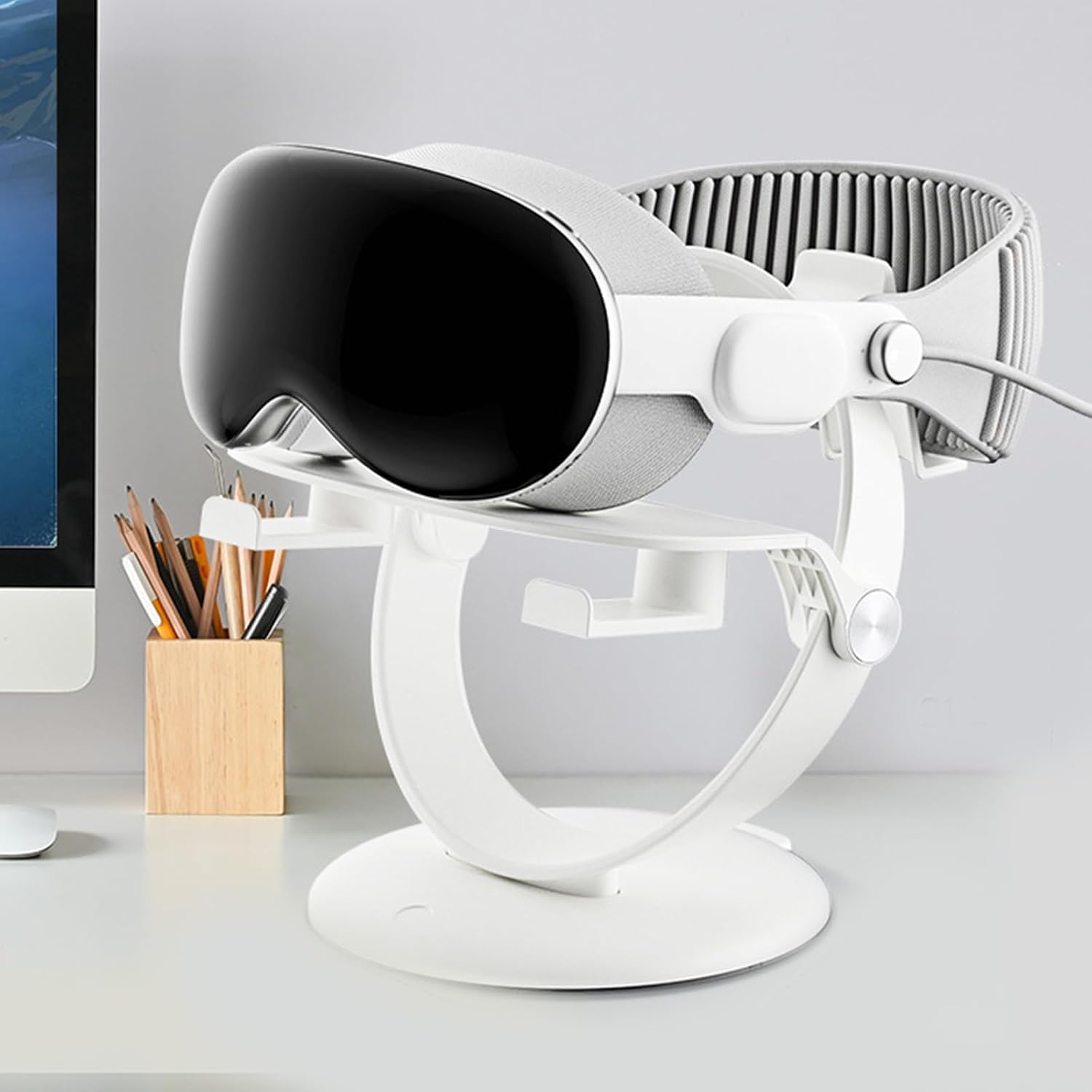 スタンドホルダーデスクトップスタンドビジョン ヘッドセットディスプレイドック安定したストレージラウンドベース