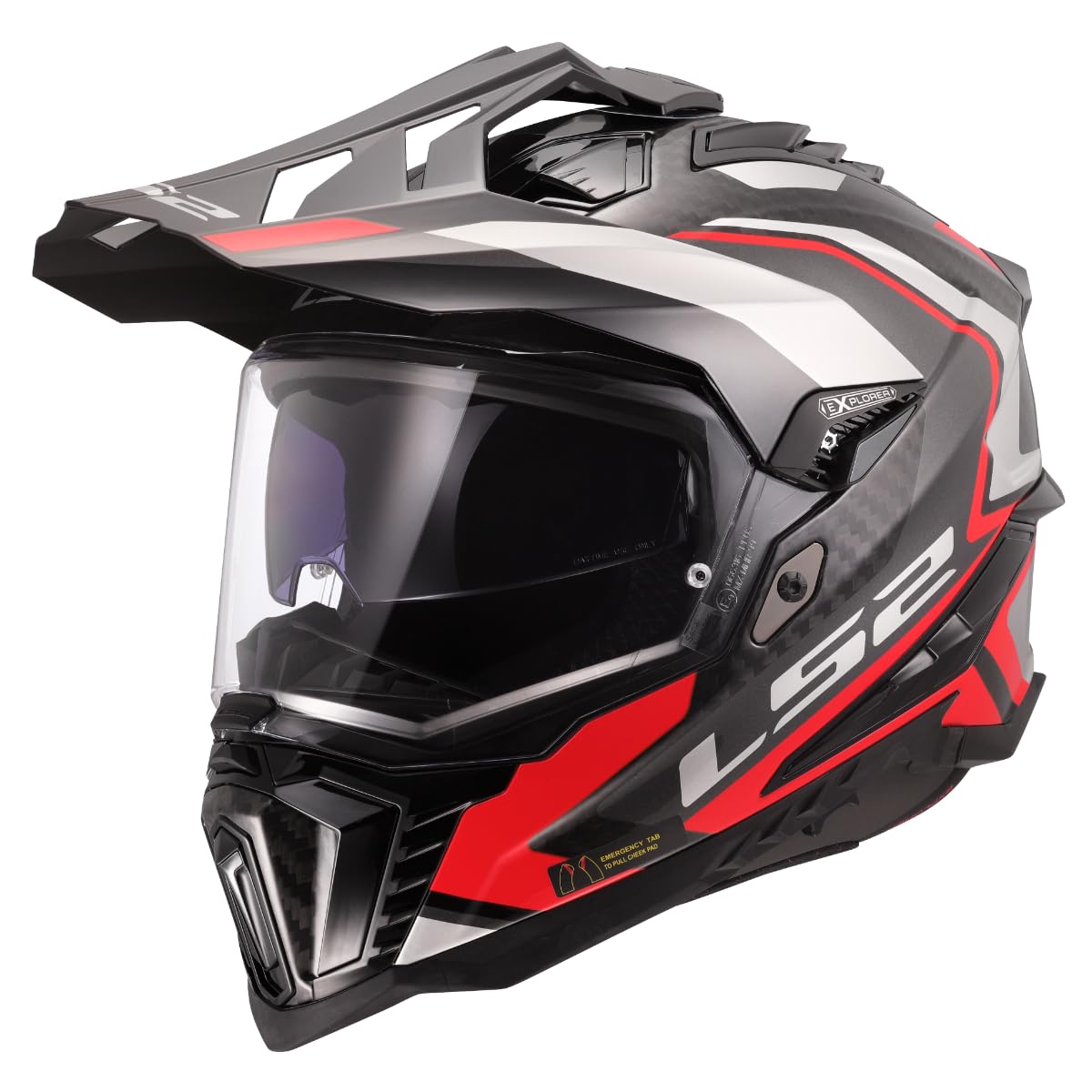 LS2, Casco Moto Cross EXPLORER CARBON FRONTIER II Gloss Red
