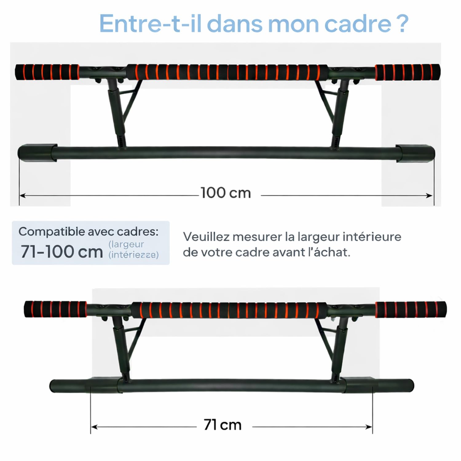 OcioDual Barre Traction Porte avec Station de Dips et Sangles de Suspension, Barre de Traction Porte, Pull Up Bar Door, Calisthenics Equipment, Boxing, Pliable, Dips