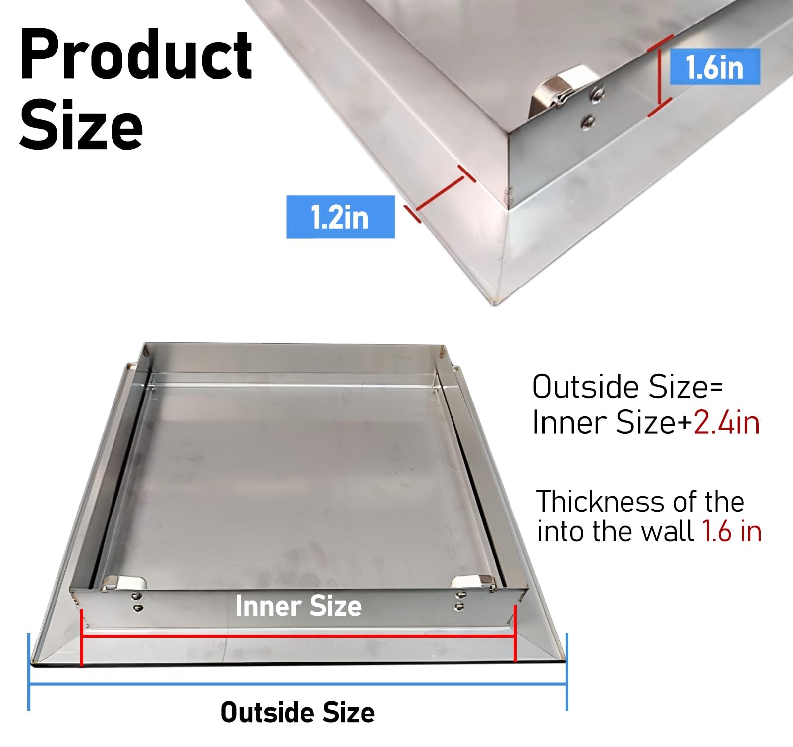Puerta de acceso de acero inoxidable para medidor eléctrico, caja de orificios de ventilación, panel duradero para baño, cocina, isla de barbacoa al aire libre, diseño abatible