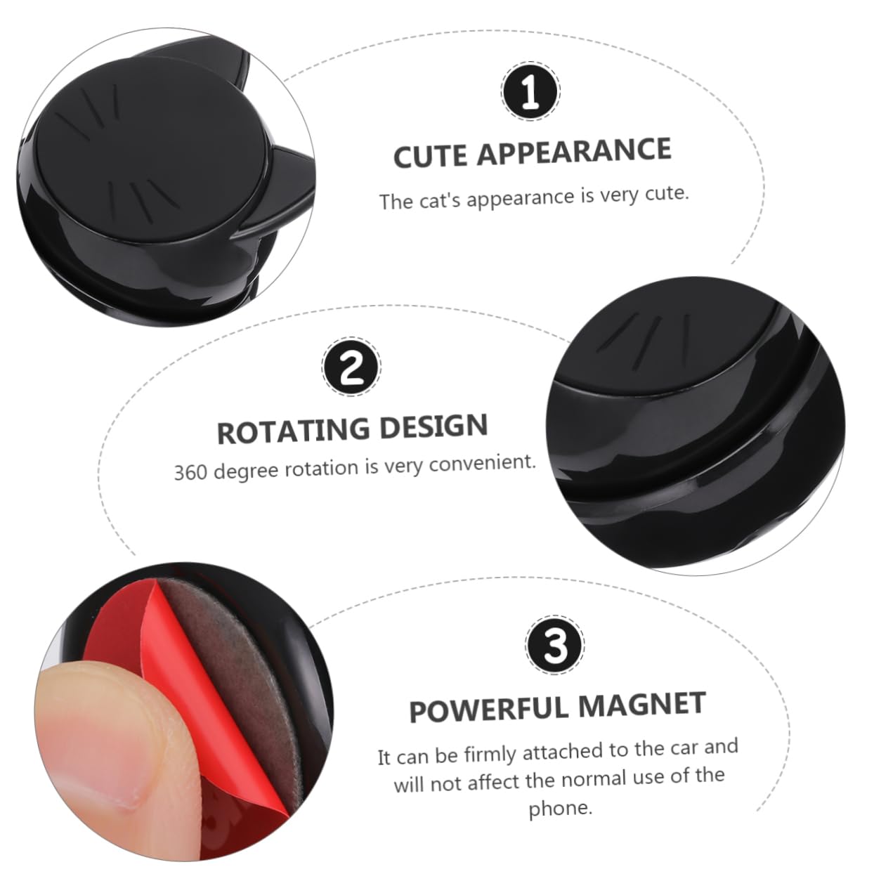 ULTECHNOVO 3pezzi Supporto Magnetico Per Smartphone Da Auto Supporto Con Ventosa Per Dashboard e Parabrezza Stabilità e Facilità Uso Compatibile Con Tutti Telefoni Mobilitá