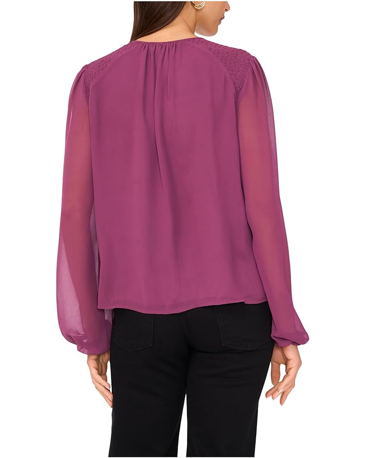 Vince Camuto Long Sleeve Ruched Shoulder Tie Neck Blouse - #2 of 3