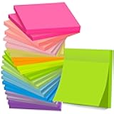 (24 Pads) Sticky Notes 3x3 in Post, 12 Bright Colors Self-Stick Note Pads it, Strong Adhesive, Easy to Post for Home, Office, Notebook