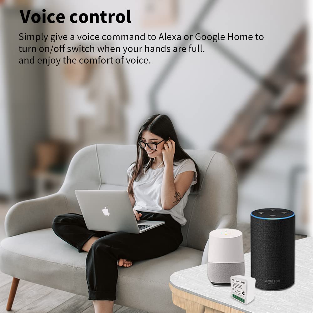 Interruptor WiFi Inteligente 16A proAMEDEN - Control Remoto App Tuya/Smart Life, Compatible Alexa y Google Home, Domótica Fácil, Programación Horaria, Ahorro Energía, Crea Escenarios [1/un].