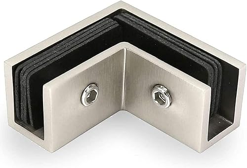 Miniatura 5 de Cuadrado 90 grados latón vidrio a vidrio abrazadera manga sobre puerta de ducha abrazadera de vidrio para 516" a 12" (8 a 0.472 in) espesor de