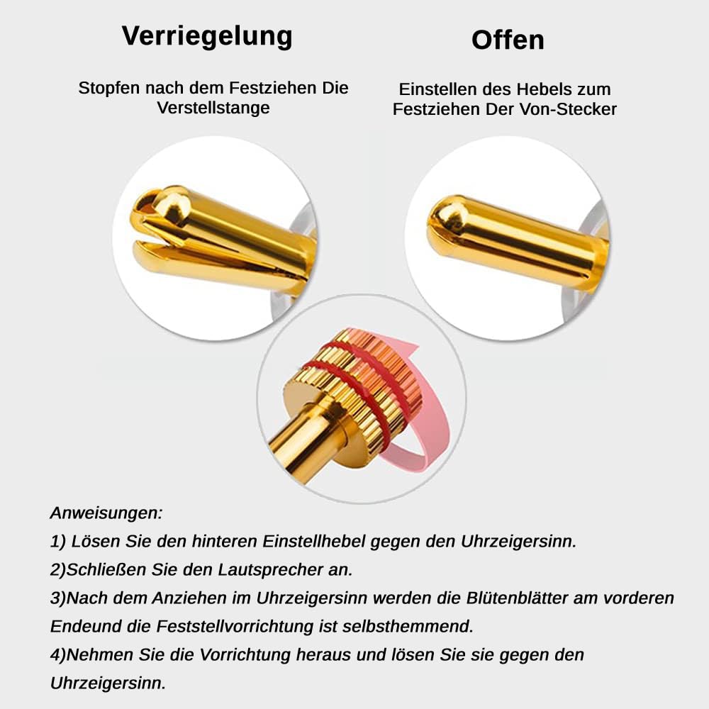 Monosaudio BA1403G Winkel-Bananenstecker, 24K Vergoldet, 8er Pack
