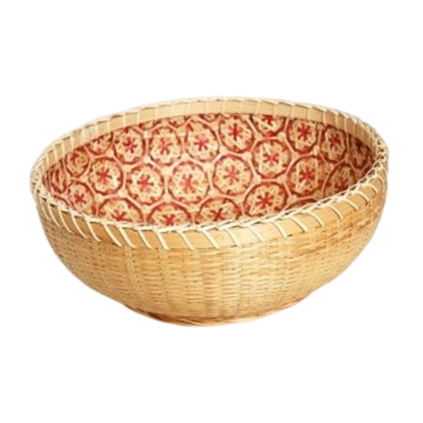 Hlhlh One Color Woven Bread Basket,Weaved Fruit, Tabletop Decorative Storage Bowl Organizer For Wallet,Home,Restaurant,Keys(L)