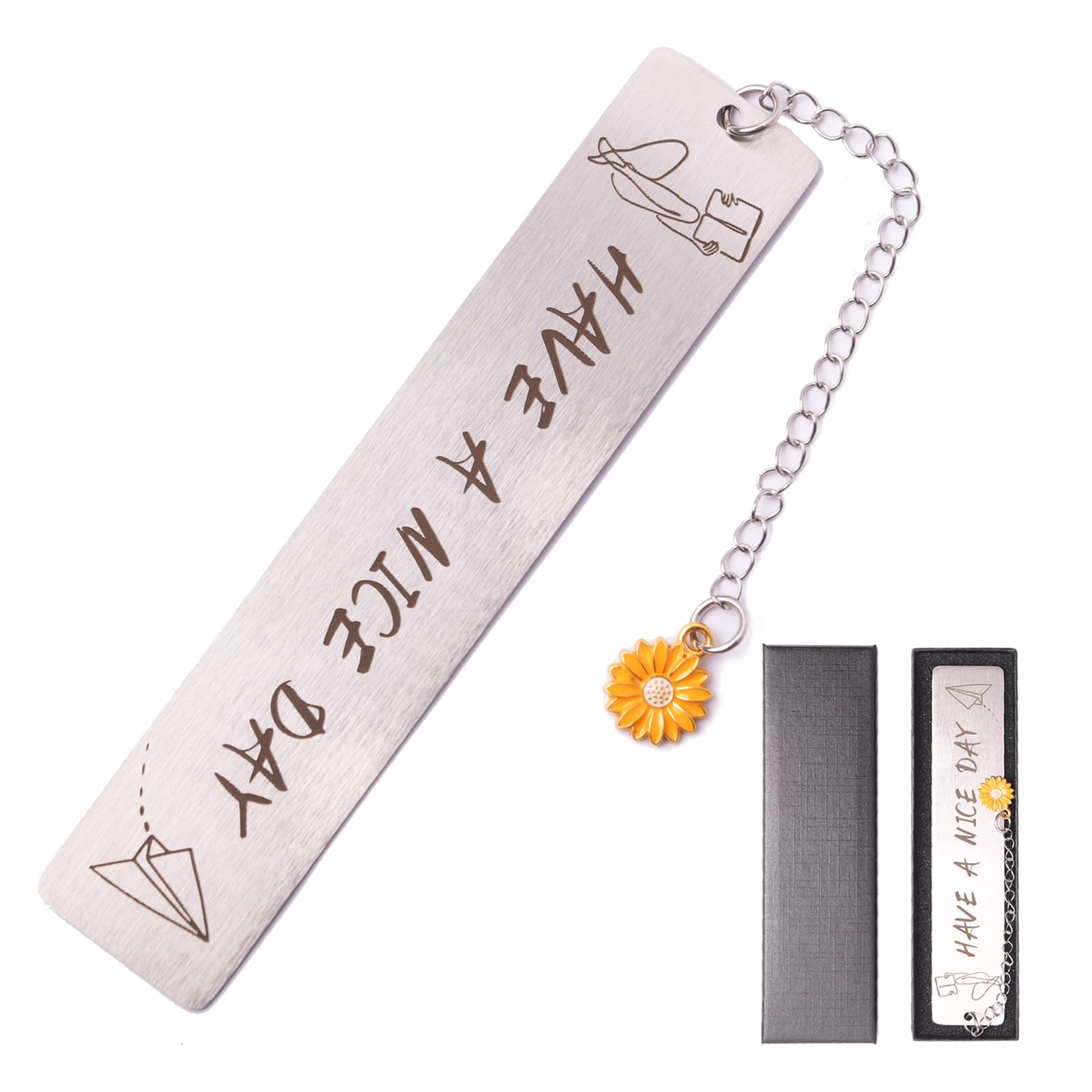 Suswillhit Metal Bookmark, 2-in-1 Stainless Steel Ruler with Inch and Metric Graduations 12 cm/4.5 inch, Unique Gift for Book Lovers