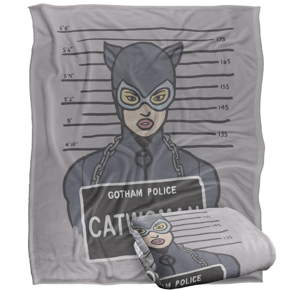 BATMAN Blanket, 152 x 127 cm The Catwoman Mugshot Silky Touch Super Soft Throw Blanket