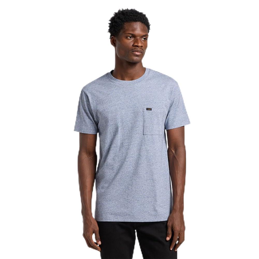 Lee Men's Ultimate Pocket Tee T-Shirt, Blue Mele, M