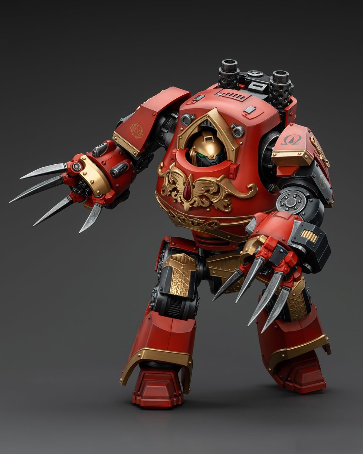 GWTCTOY JoyToy GW 40K oryginalna licencja 1:18 figurka akcji, Blood Angels Contemptor-Incaendius Dreadnought, 24 cm zestawy do montażu figurek kolekcjonerskich