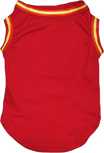 Miniatura 2 de petitebella cachorro perro ropa España Plain rojo playera de algodón, XS, Rojo