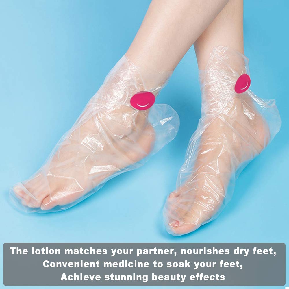 100 pz Stivaletti Monouso In Plastica Trasparente Paraffina Bagno Liners per Pedicure Hot Spa Cera Trattamento Del Piede Borse