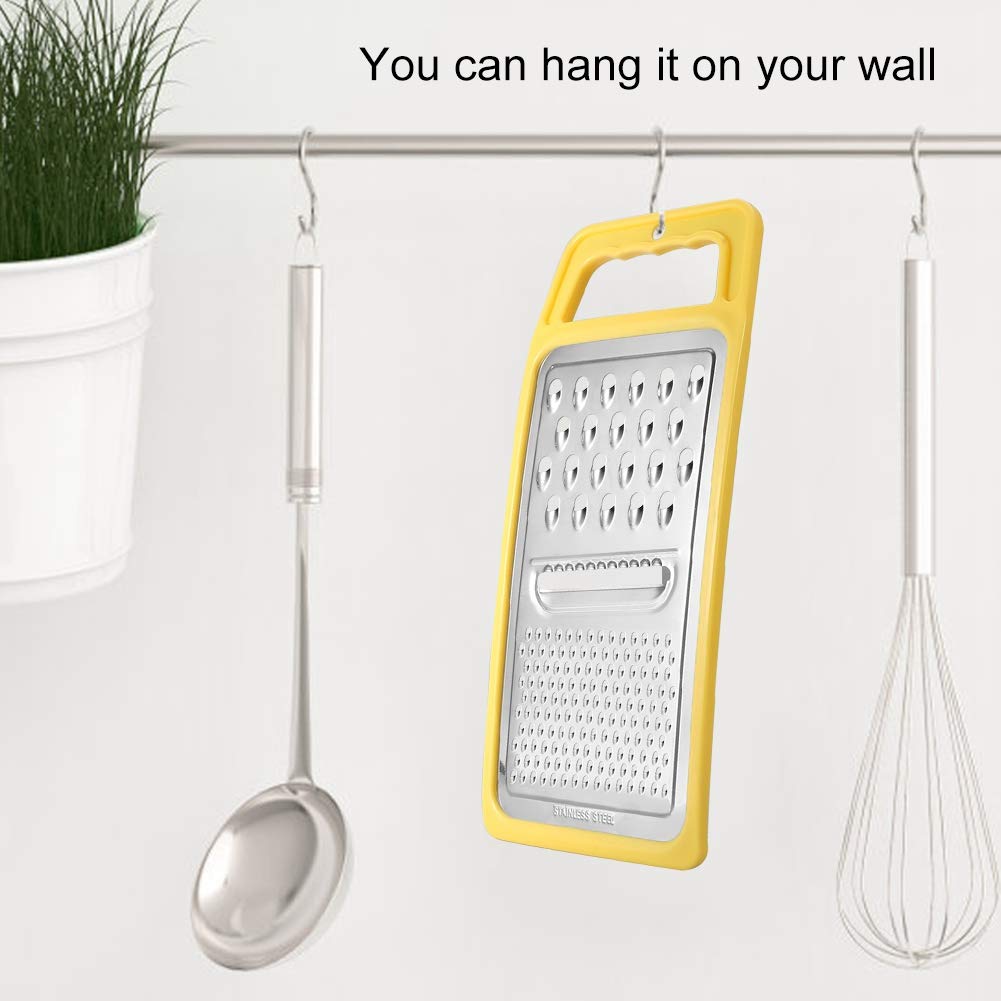 Housoutil Râpe en Acier Inoxydable Cuisine 23 CM, Râpe Multifonctionnelle à Fromage et Légumes, Manche Rond Or Rose, Petit Gadget Cuisine pour Fruits Frais et Légumes