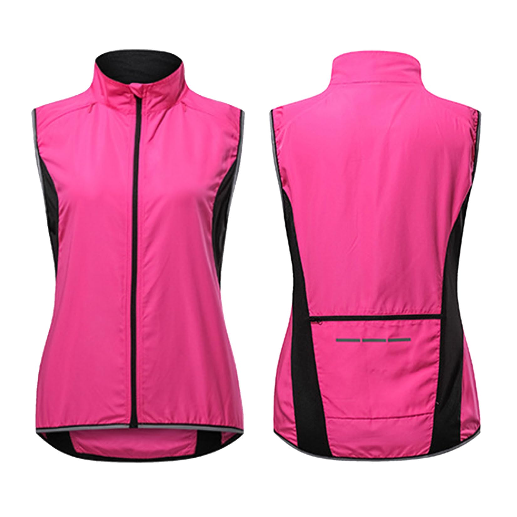 Modryer Women's Pink Cycling Gilets Hi Vis Reflective Running Bike Vest Lightweight Softshell Windproof Gear Sleeveless Bicycle Jacket Packable Cycling Windbreaker With Pocket,-Xl