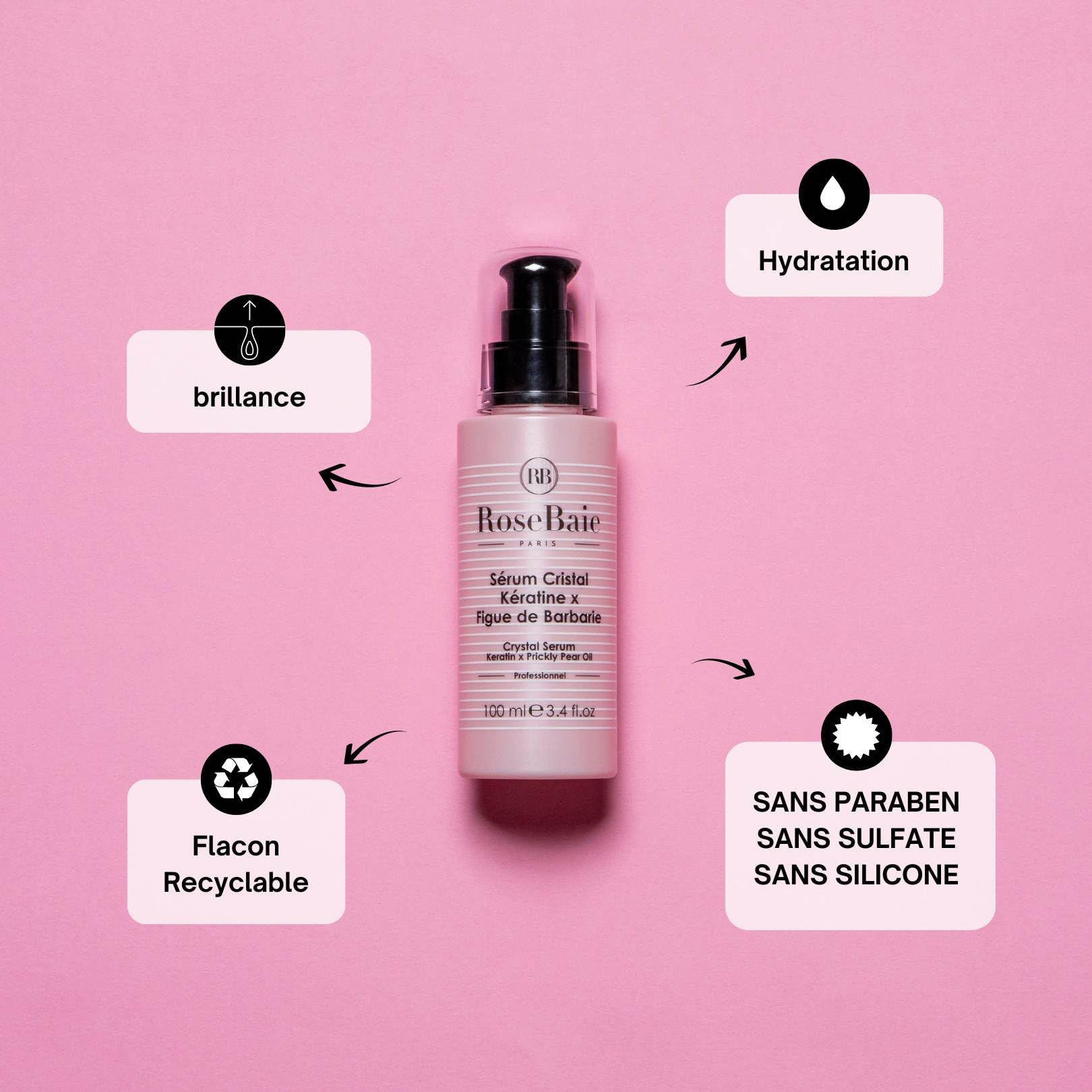RoseBaie Ma Hair Routine – Cactus Fig – Shampoo 500 ml – Maschera 500 ml – Siero 100 ml + 1 elastico per capelli di colore casuale