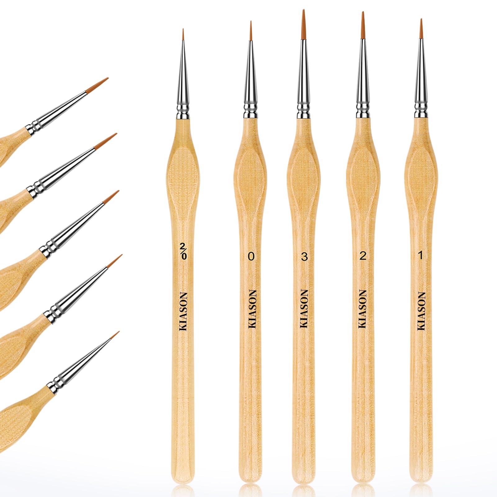 5 pinceles en miniatura para detalles finos, pinceles pequeños para pintar, manualidades, acrílico, acuarela, modelo, pintura facial por número, figurita de madera