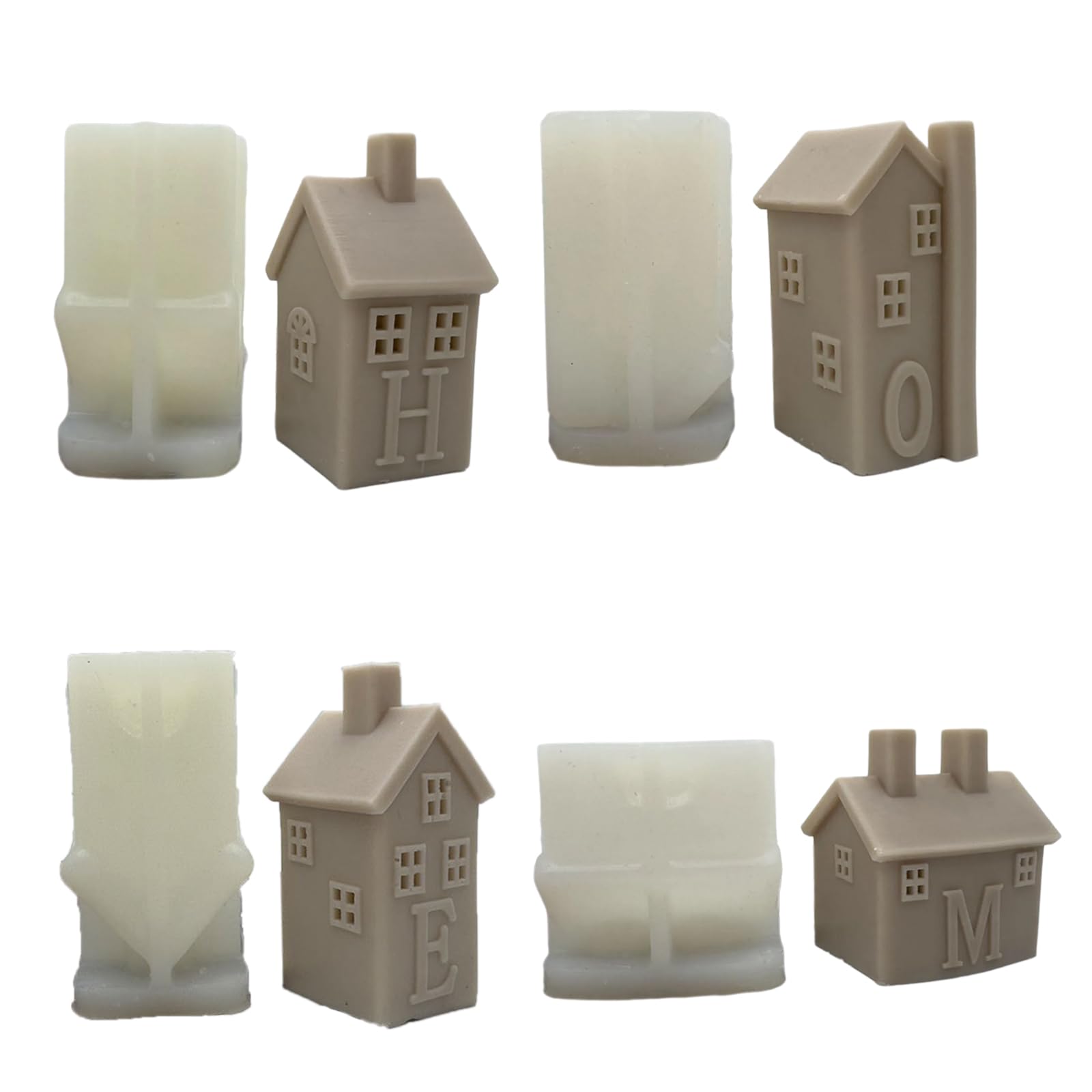4 moldes para velas caseras para jabón de velas, decoraciones navideñas, moldes de silicona para decoración de yeso, resistentes a altas temperaturas