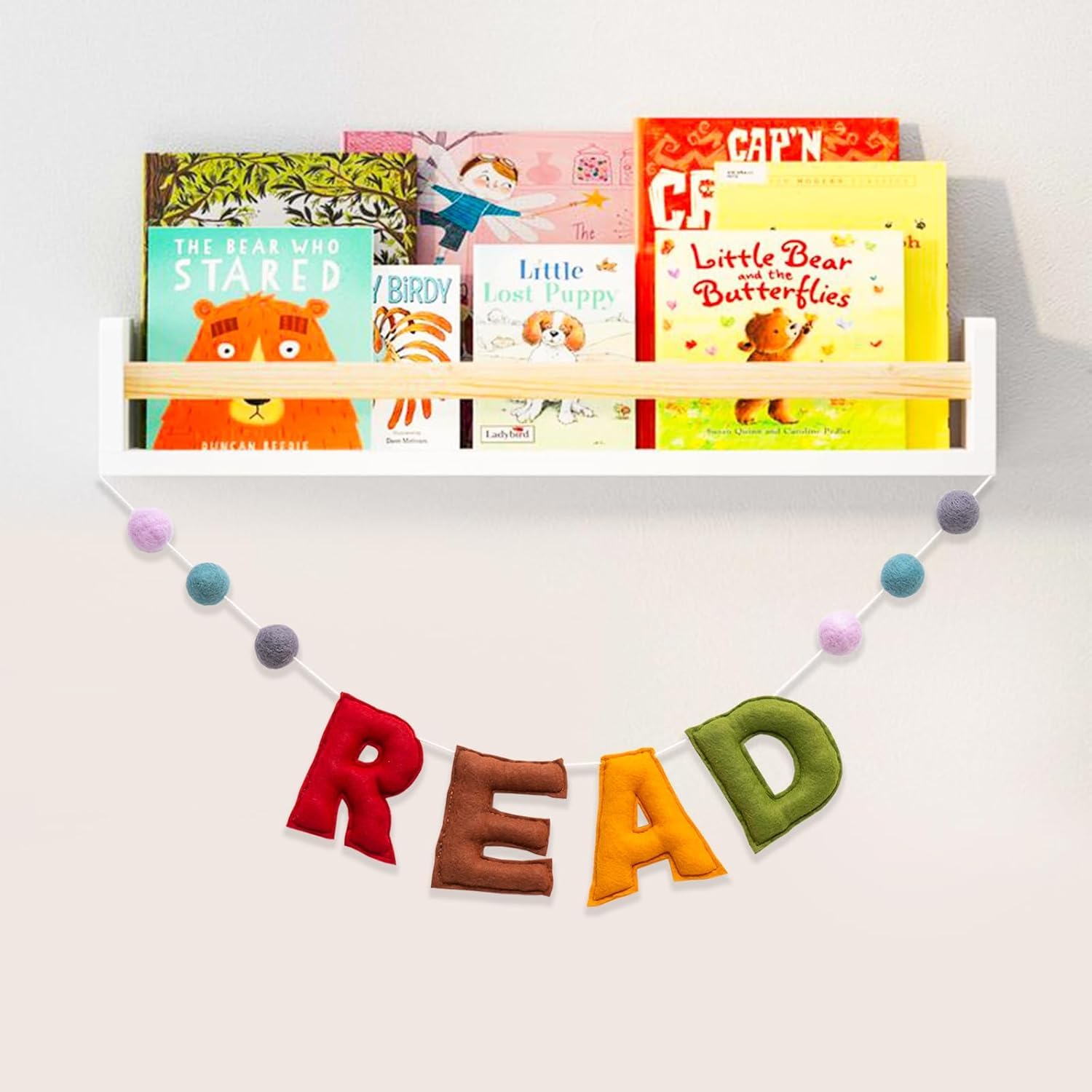 Boho READ Felt Garland Banner, Reading Corner Decor for classroom, Reads Hanging Banner for Reading Nook Wall Art Nursery Decor, Read Signs for Classroom Library Decors