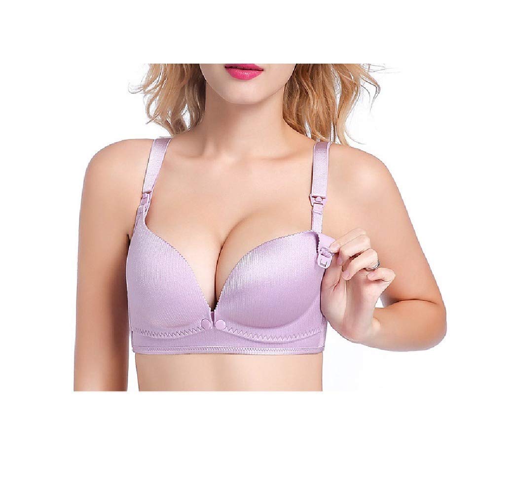 Doufine - Lingerie da Donna per Allattamento, Senza Ferretto, per Taglie Forti Viola 3C