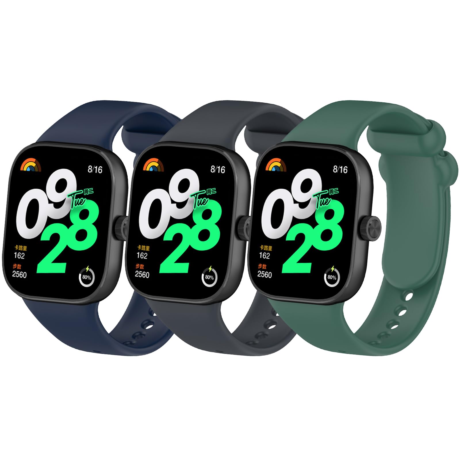 Xisair 3 Bracelets Compatible with Xiaomi Band 8 Pro Replacement Strap for Xiaomi Mi Band 8 Pro Sports Bracelet Miband 8Pro Silicone Bracelets Xiaomi Miband 8 Pro Women and Men Bracelets