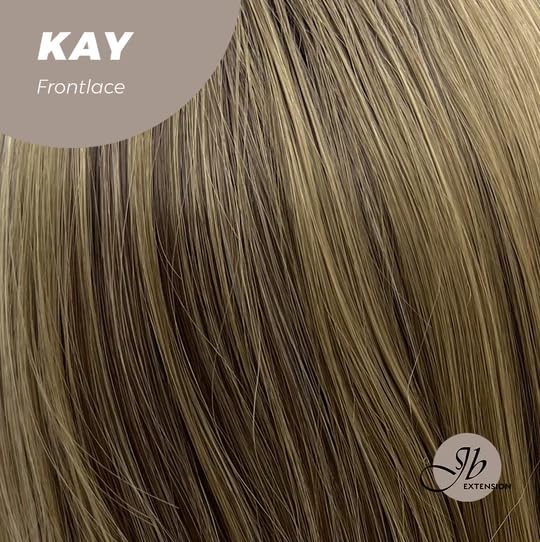 Miniatura 7 de JBEXTENSION Peluca de encaje frontal de 24 pulgadas, color marrón KAY con reflejos, pelucas largas y rizadas para mujer, pelucas sintéticas