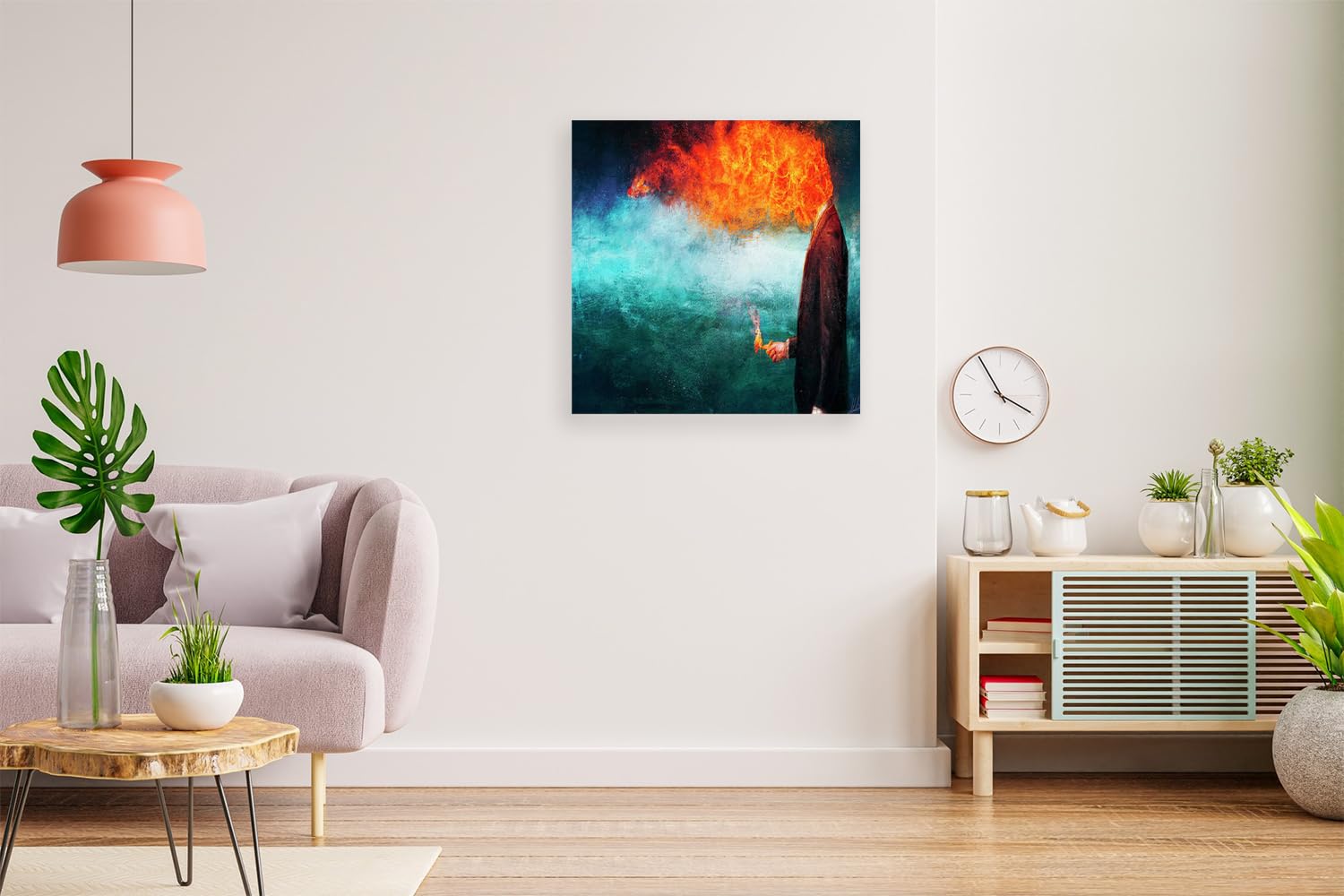 VERRE ART Printed Framed Canvas Painting for Home Decor Office Wall Studio Wall Living Room Decoration (14x14inch Wrapped) - Deep Forets