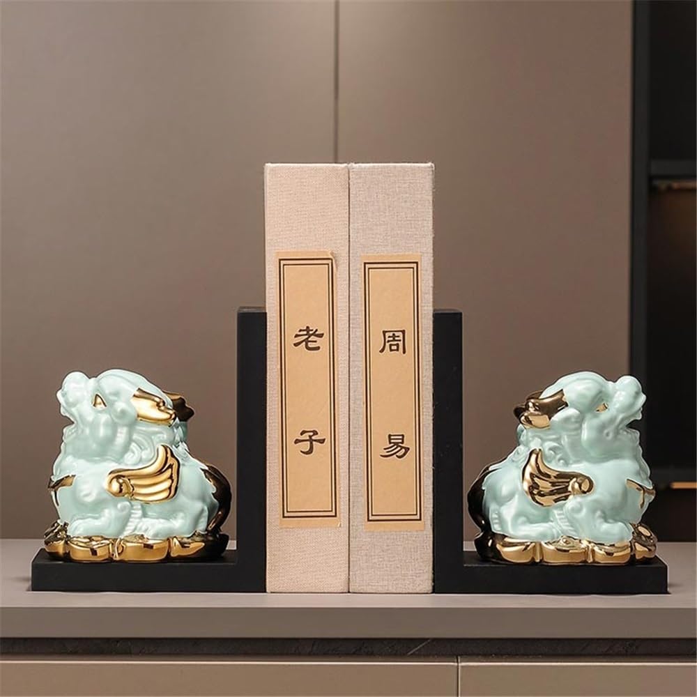 Fermalibri Fermalibri in Ceramica for mensole, fermalibri Decorativi for Libri Pesanti for la Decorazione di librerie da scrivania e Ufficio in casa Fermalibri per Mensole(Blue)