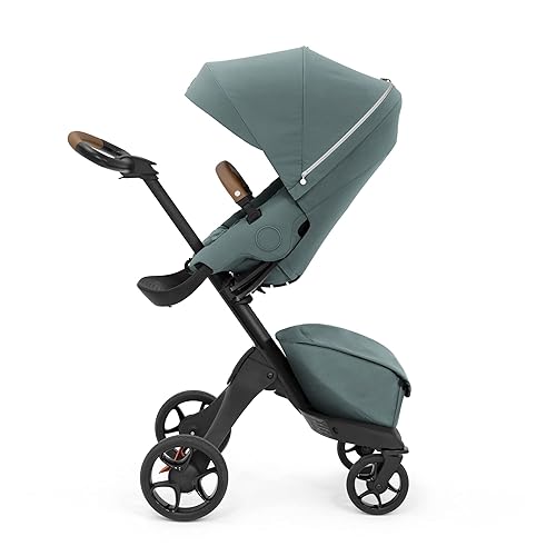 Stokke Xplory X, Cool Teal - Cochecito de lujo - Ajustable para la comodidad del bebé y los padres - Acolchado y arnés para mayor seguridad - Se