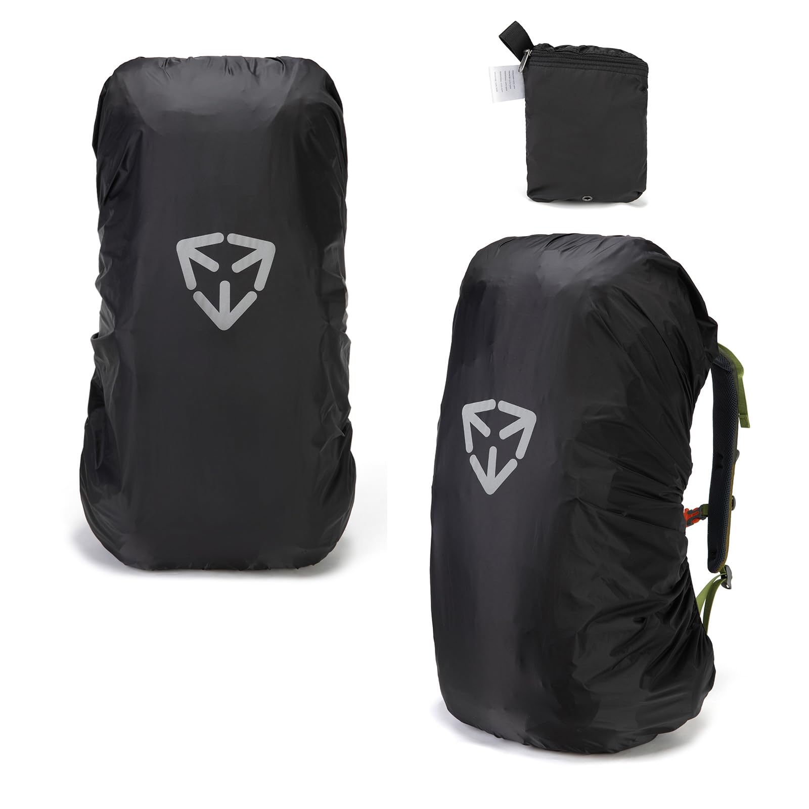 CAREYSTEN Backpack rain cover, waterproof backpack rain cover, suitable for 30L-70L backpacks, reinforced cross buckle, 2000mm waterproof level，Black
