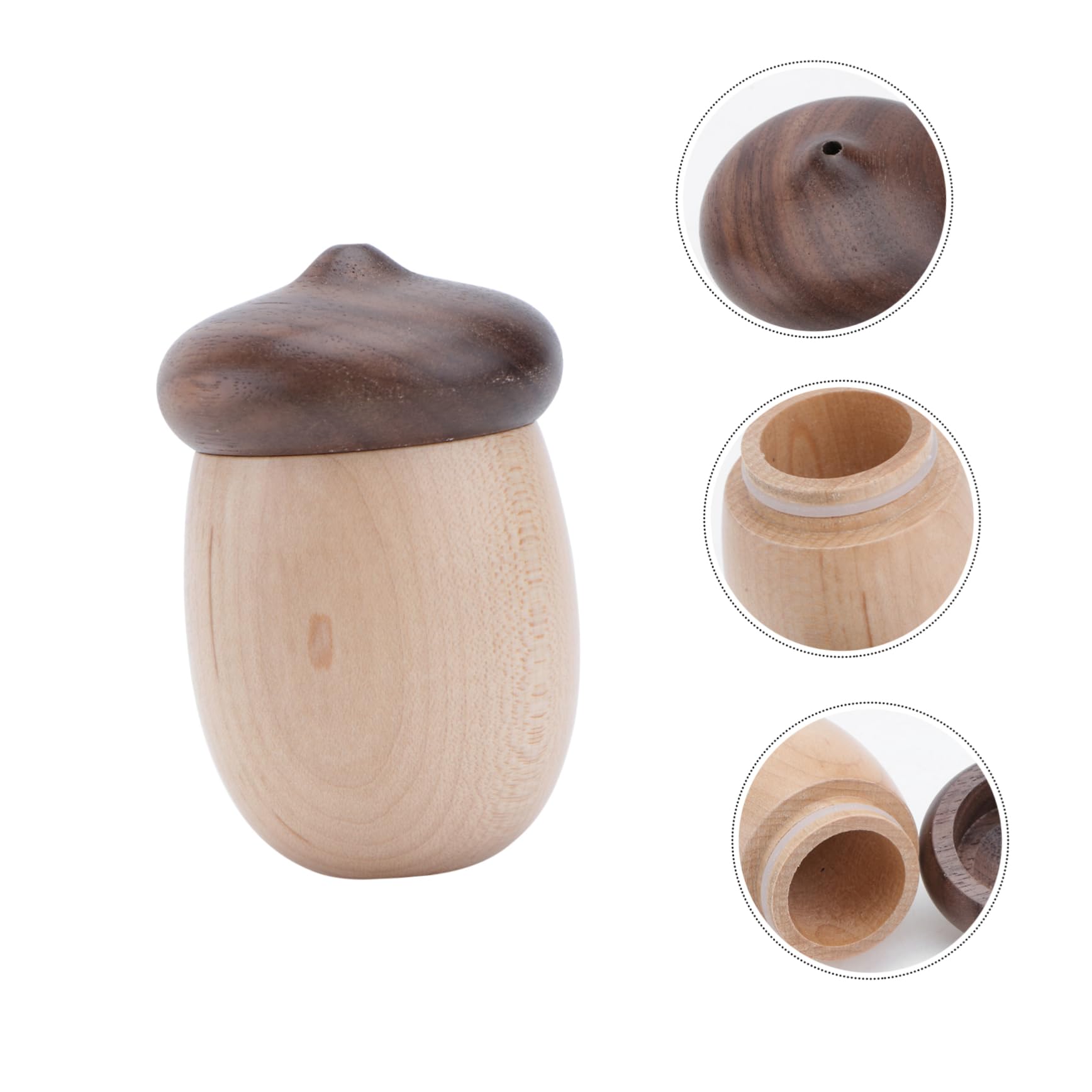 HOLIDYOYO 1pc Nut Toothpick Box Container with Lid for Housewarming Toothpick Holder Can Toothpick Holder Dispenser Storage Container Toothpick Jar Nut Pod Dining Table Supplies Wooden