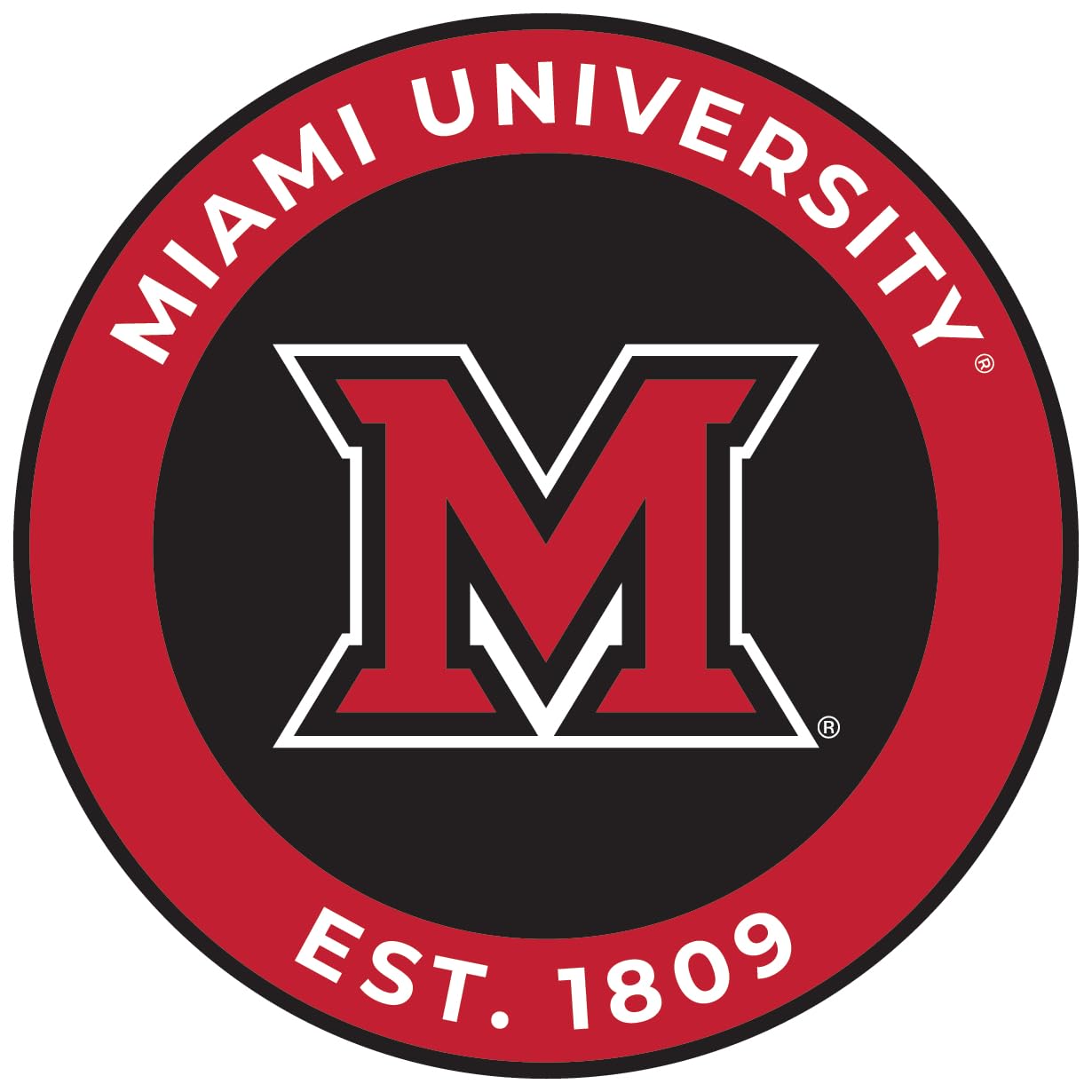 Miami University of Ohio Round Vinyl Decal Sticker Officially Licensed Collegiate Product 6-Inch