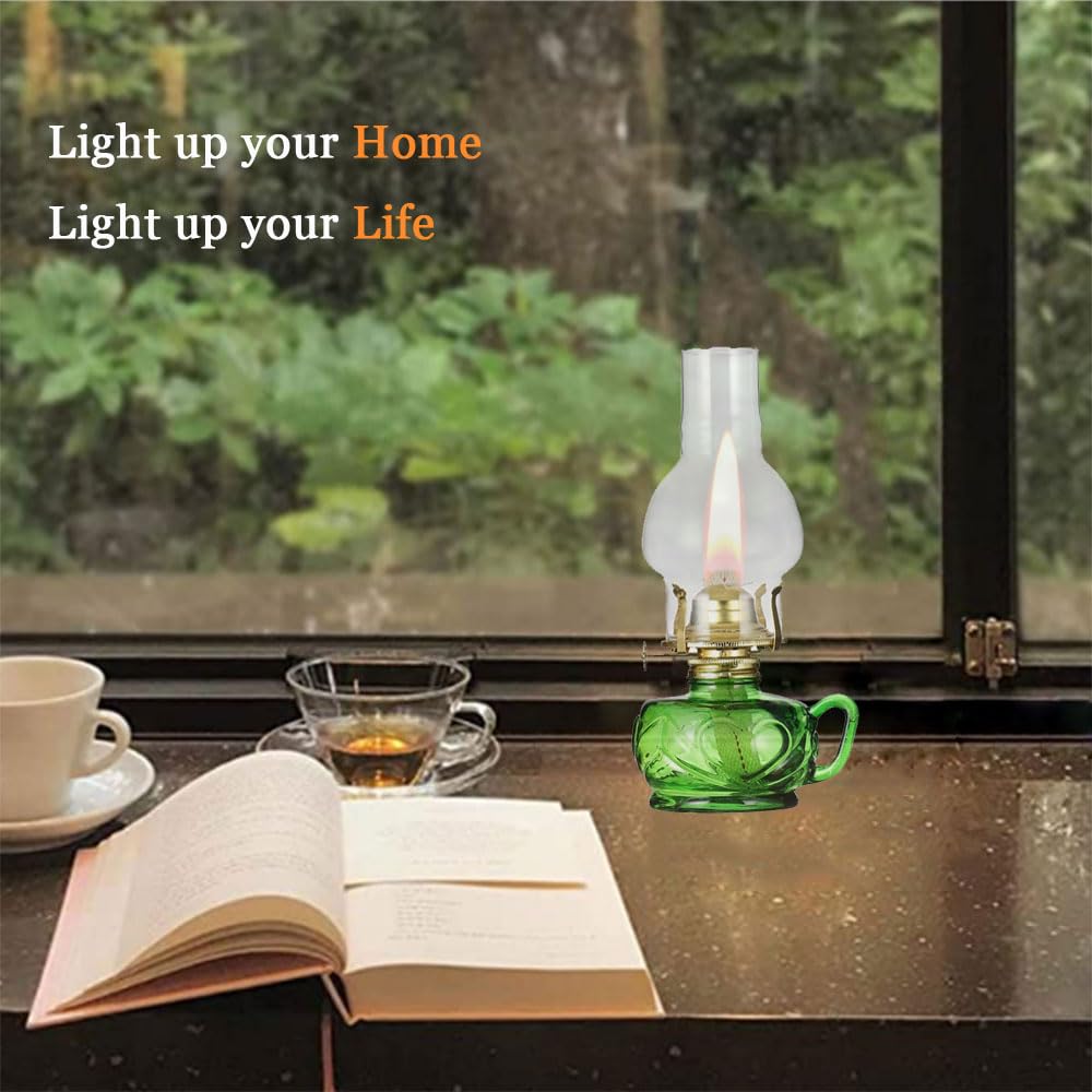 YKSJDFH Vintage Petroleumlampe Rot/Grün - Klassische Öllaterne Mit Griff 25cm