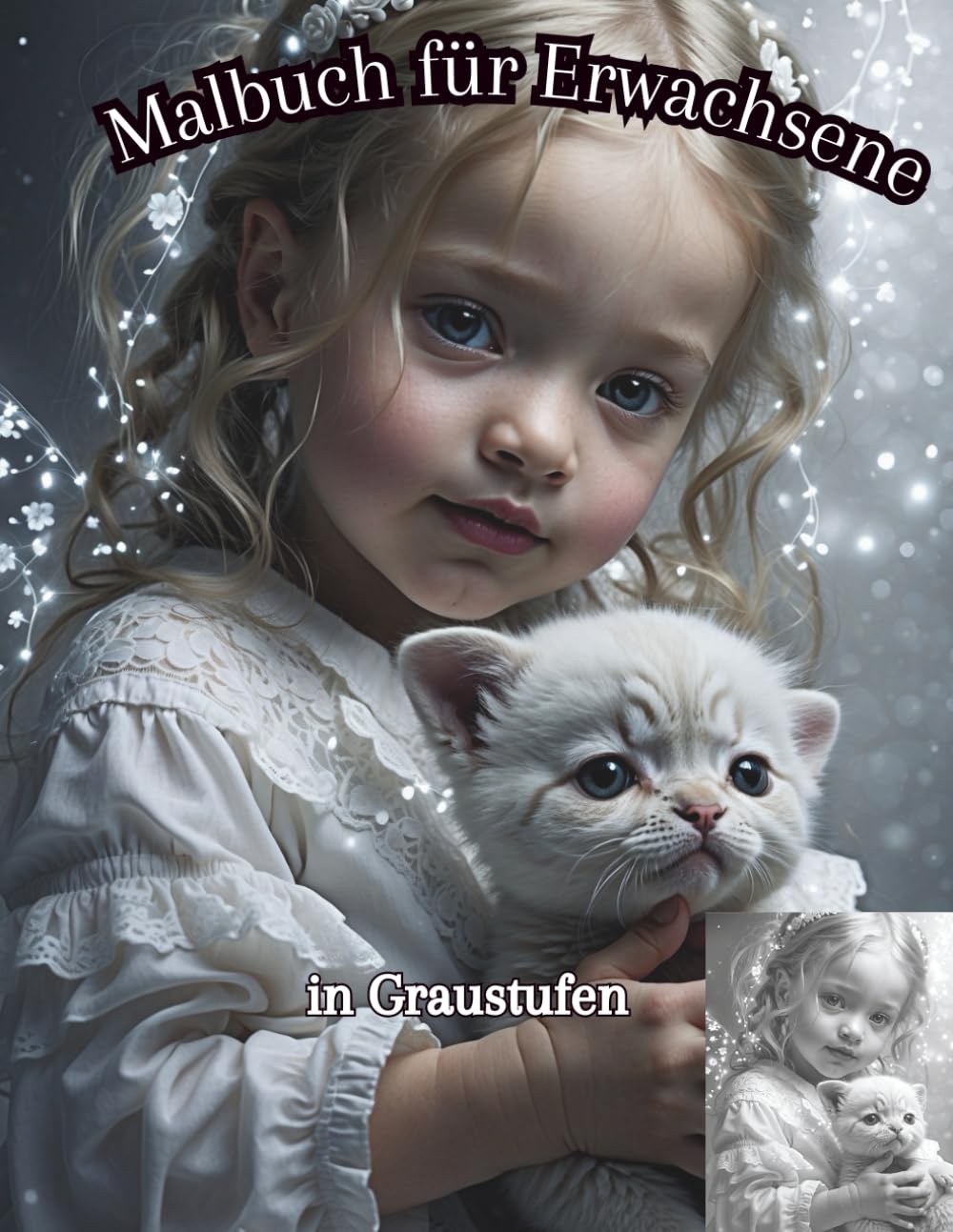 Malbuch für Erwachsene in Graustufen: Zarte Porträts in Graustufen zum Entspannen und zur Förderung der Kreativität