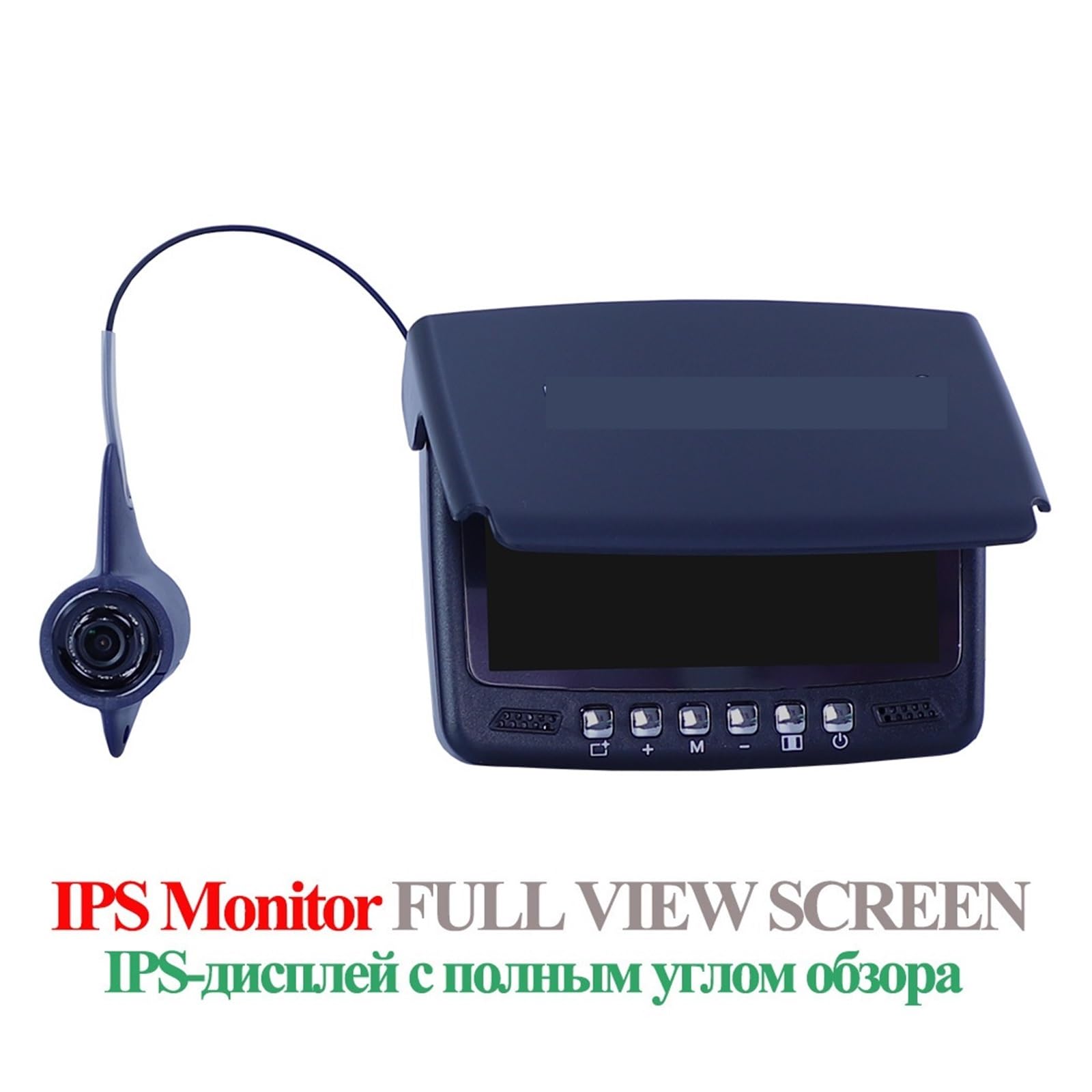 Kamera do wędkowania podwodnego 15-metrowy aparat podwodny do łowienia pod lodem 4,3" Kolorowy lokalizator ryb IPS z 8 lampami na podczerwień z funkcją włączania/wyłączania dla chłopca/mężczyzn(20M)