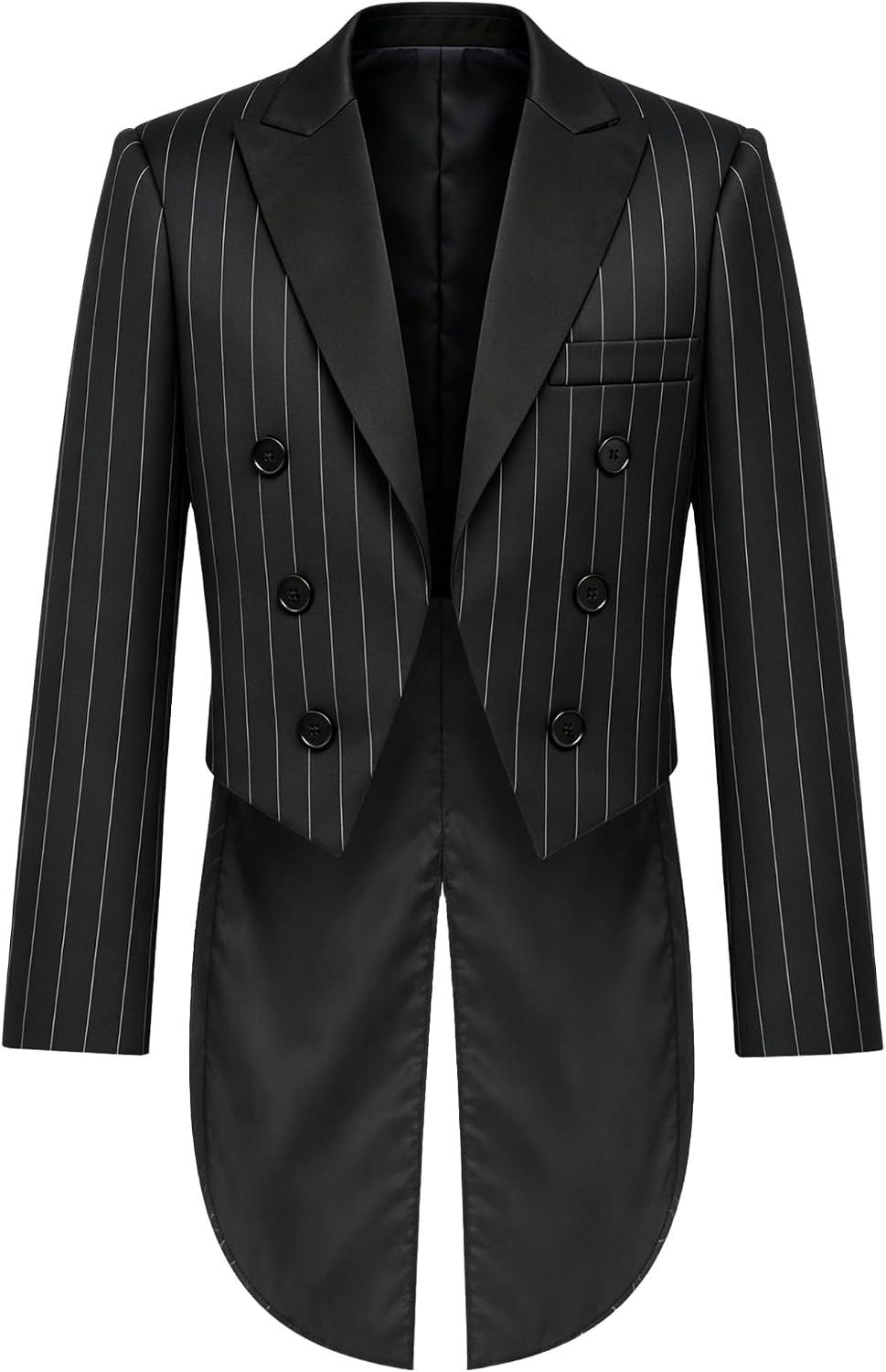 Boy Suit Long Tail Notch Lapel Striped Blazer