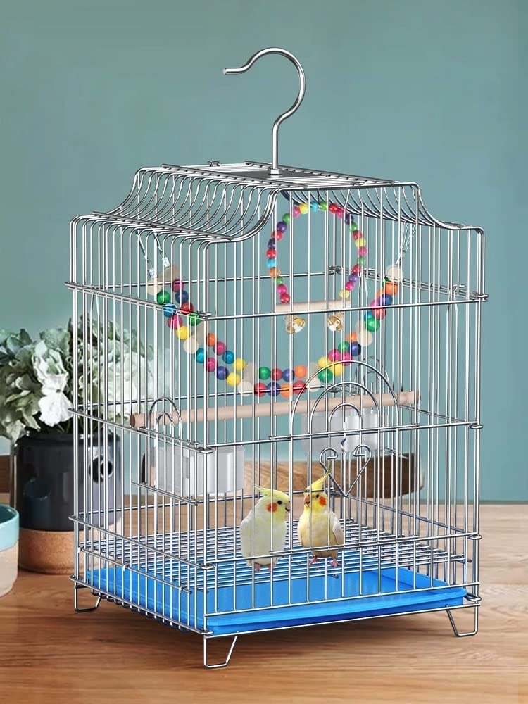 Jaulas para Pájaros De Hierro Forjado, Jaulas Colgantes para Pájaros, Transportines De Metal De Acero Inoxidable para Pájaros, Jaulas De Vuelo Portátiles para Pájaros PE,Only Bird Cage
