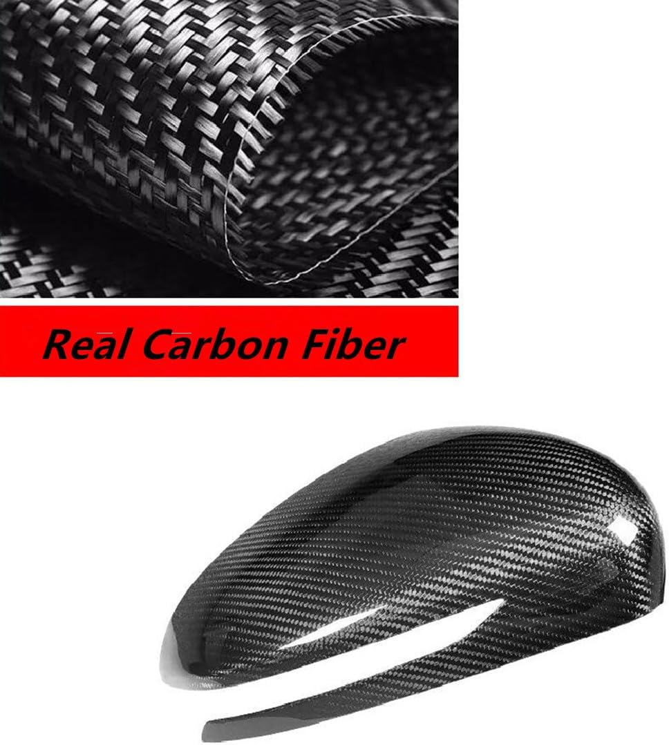 Cnaurda Real Carbon Fiber Black Style Car Exterior Mirror Cover Side Rearview Mirror Cover Set Car Outside Door Mirror Protective Shell Compatible with 2017-2023 Genesis G70 Accessories
