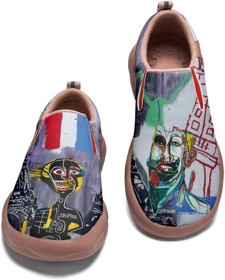 Kids Graffiti Walking Shoes Boy Girl Slip On Painted Travel Loafers Lightweight Comfort Fashion Sneaker