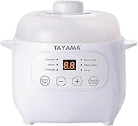 Vista 1 de TAYAMA Mini cocina de cerámica blanca de 1 cuarto de galón con preajustes y temporizador integrado, pequeña