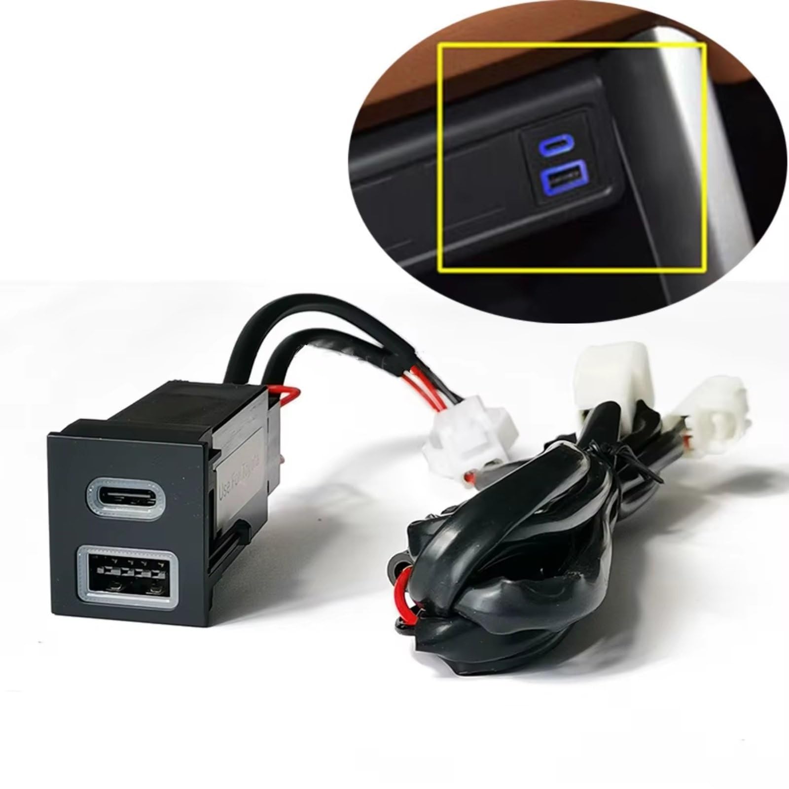 Centre Port USB Compatible Avec Toyota Pour RAV4 Pour Wildlander Voiture Double Pour TYPE C Pour Chargeur PD Charge Rapide QC3.0 Chargement Téléphone Interface USB AUX voiture