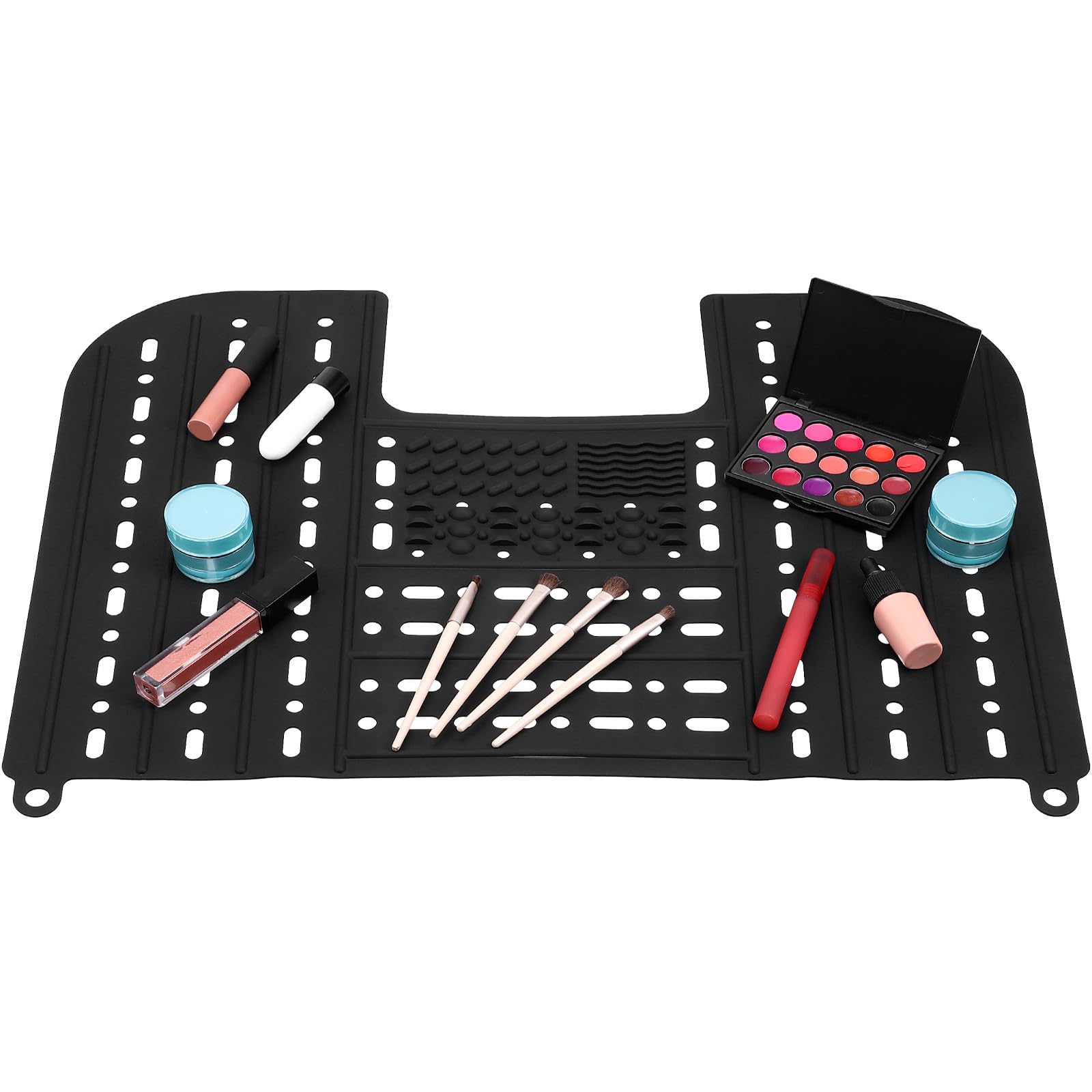 DOITOOL Cubierta para Lavabo de Silicona Negra, Plegable y Fácil de Limpiar, Adecuado para Baño y Rutina de Maquillaje de 55x43 Cm