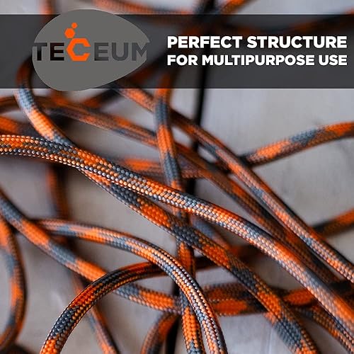 Miniatura 209 de TECEUM Cuerda de paracaídas de 750 libras – 1000 pies / 200 pies / 120 pies / 100 pies / 50 pies – Cuerda de paracaídas para campamento, Camuflaje