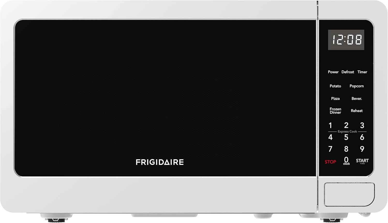 Frigidaire Countertop Microwave – Digital Control Panel – 6 Auto Cooking Settings – 10 Power Levels – Child Safety Lock – 0.7 Cu. Ft., White