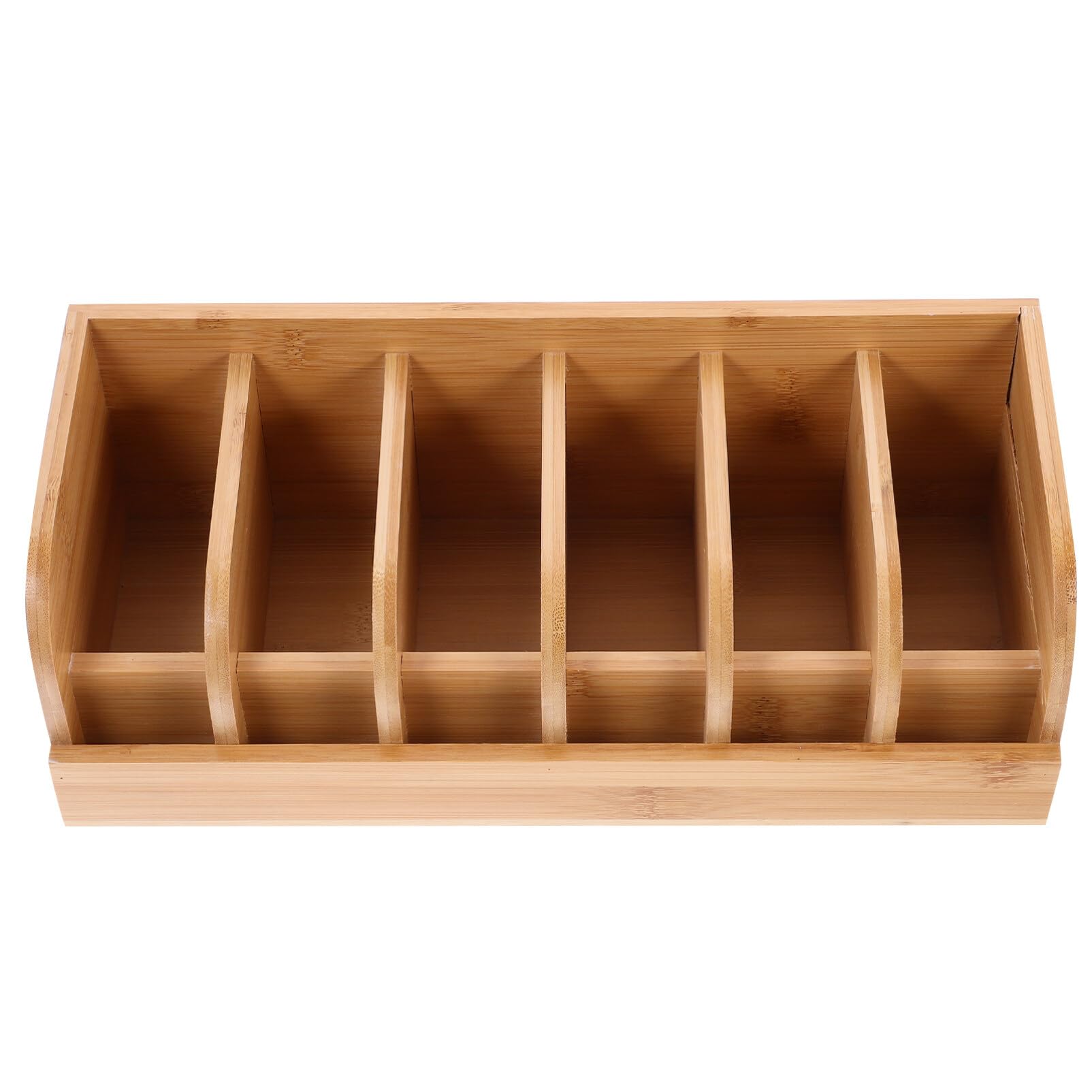 Zerodeko Bamboo Belt Organizer, 6 Compartment Belt Display Box, Belt Storage Drawer Organizer for and Women Belt Storage Rack